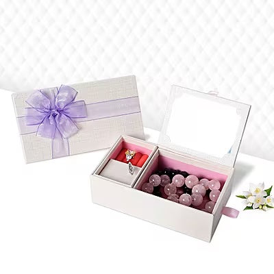 Music Jewellery Box in Cream and Purple