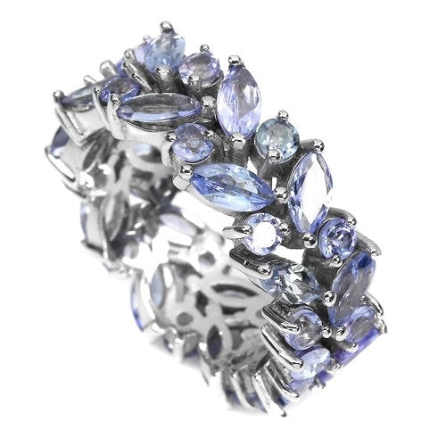 Stunning Blue Tanzanite Silver Ring