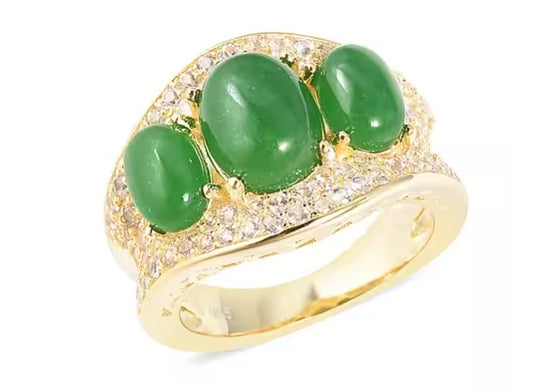 Gold Jade Trilogy Ring
