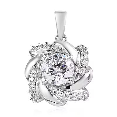 Swarovski Pendant in Platinum Overlay