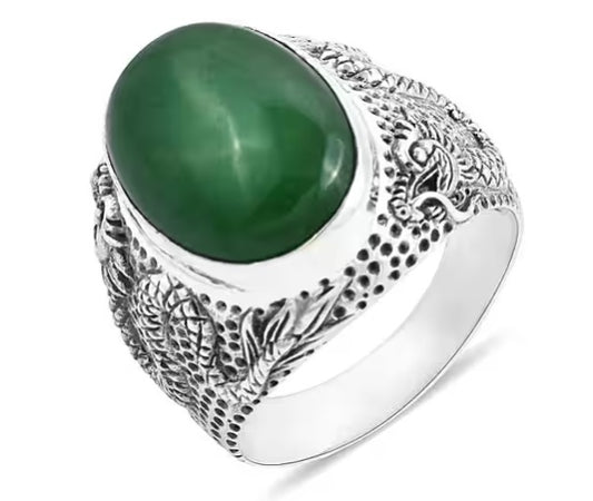 Green Jade Dragon Ring