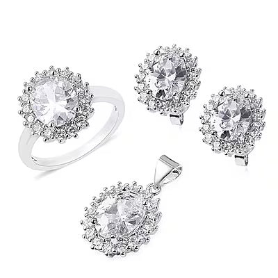 3 Piece Set: Matching Pendant, Earrings, and Ring