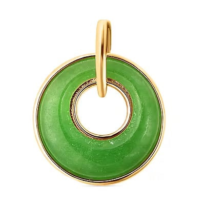 Classy Gold and Green Jade Pendant