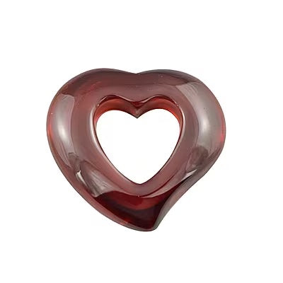 A Solid Red Open Heart Pendant