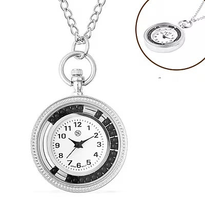 Delicate Silver Pocket Watch With Bead Feature