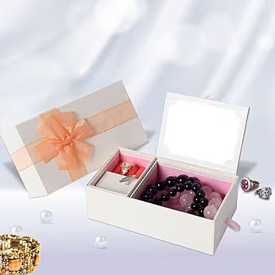 Music Jewellery Box in Cream and Orange