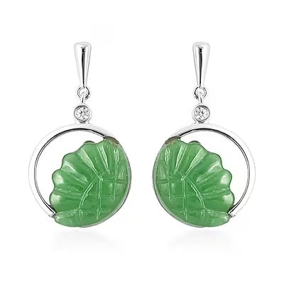 Jade Sunflower Drop Earrings