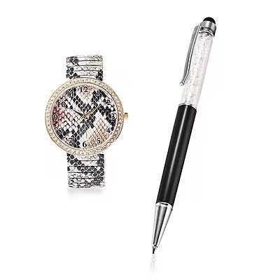 Men's Snakeskin Watch Gift Set