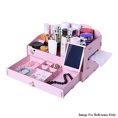 DIY Light Pink Jewellery Box and Cosmetics Organiser