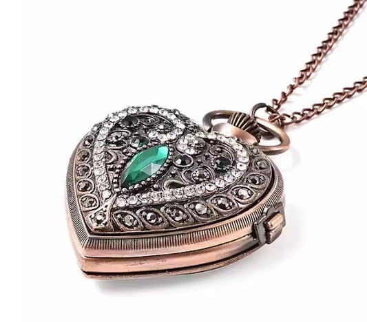 Glittering Emerald Pocket Watch
