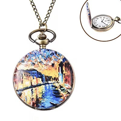 Venetian Scene Pocket Watch