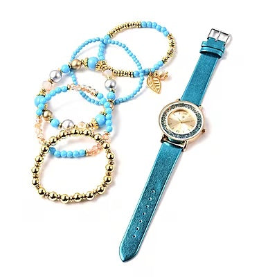 Blue Watch and Bangle Set