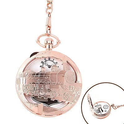 Steam Train Chiming Pocket Watch