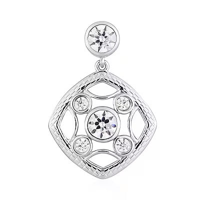 Platinum Pendant with Swarovski Crystals