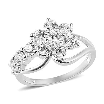 Cute Floral Sterling Silver Ring
