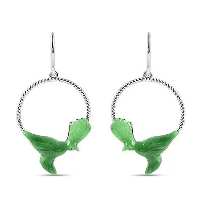 Bird Design Jade Earrings
