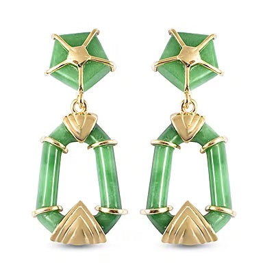 Green Jade Art Deco Earrings