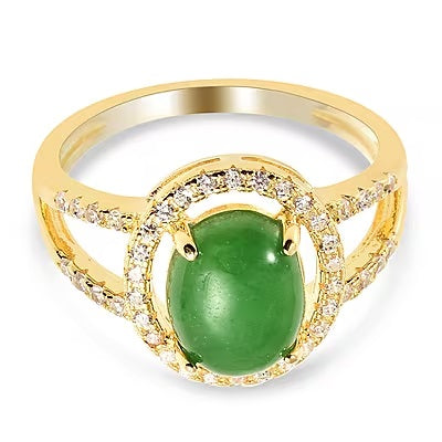 Sparkling Jade Halo Ring