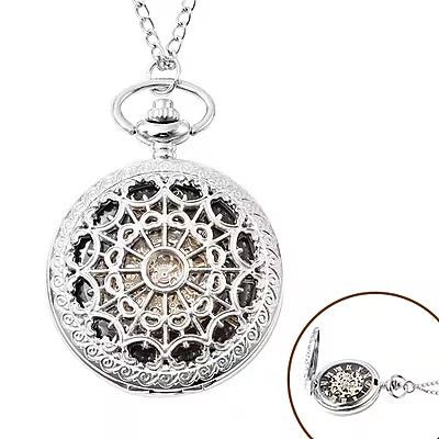 Hollow Out Pocket Watch in Silver Tone