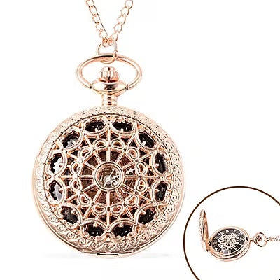 Hollow Out Pocket Watch in Rose Gold Tone