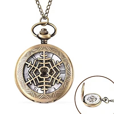 Snowflake Hollow Out Pocket Watch in Antique Bronze Tone