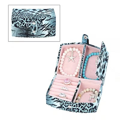 Blue Leopard Pattern Jewellery Box