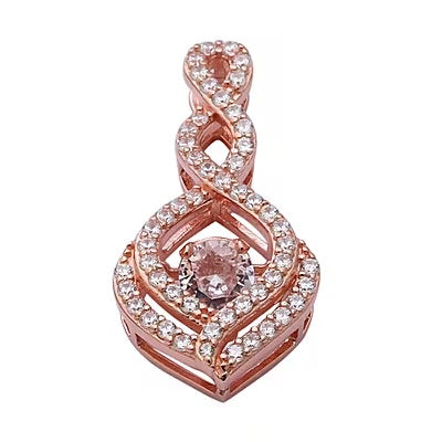 Attractive Rose Gold Overlay Glittering Pendant