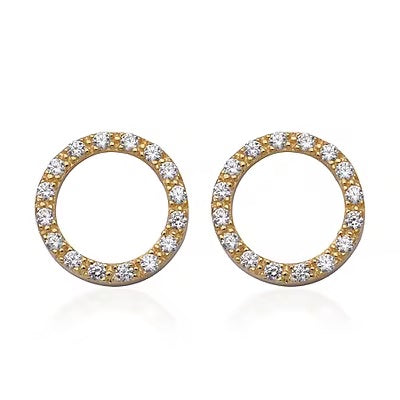 Shimmering Round Golden Earrings