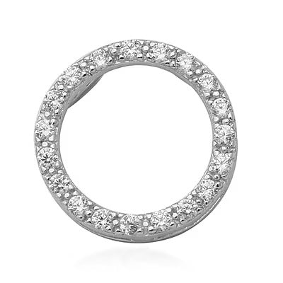 Silver and Diamond Circle Pendant