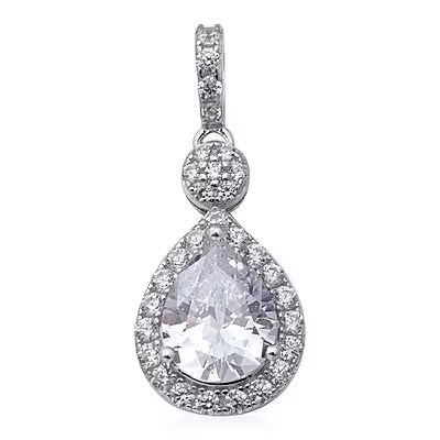 A Pear Drop Simluated Diamond Pendant