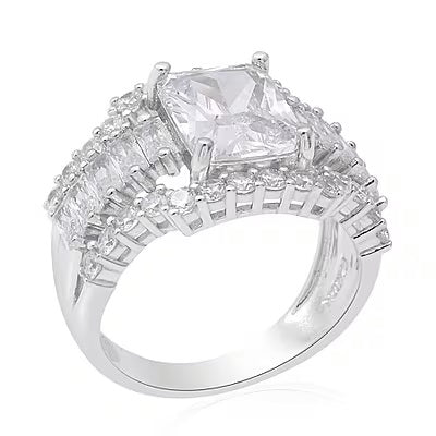 Rhodium Ring Loaded with Ice