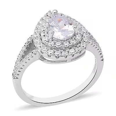 Ostentatious Rhodium-Plated Ring